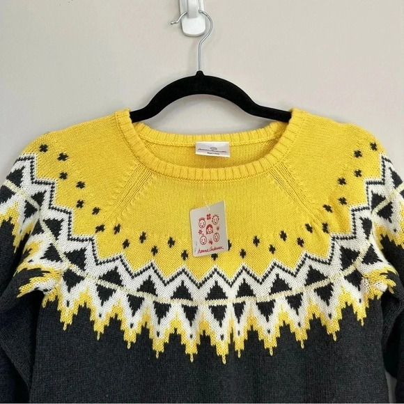 Hanna Anderson Girl's/Kid Wool Blend Gray & Yellow Sweater Dress Sz 150, 12 NWT - Picture 3 of 9